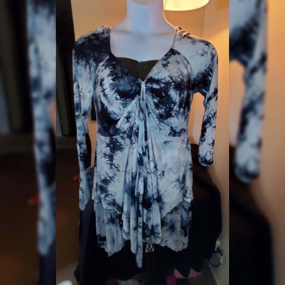 Women's Tie-Dye Long Sleeve Fairy Dress